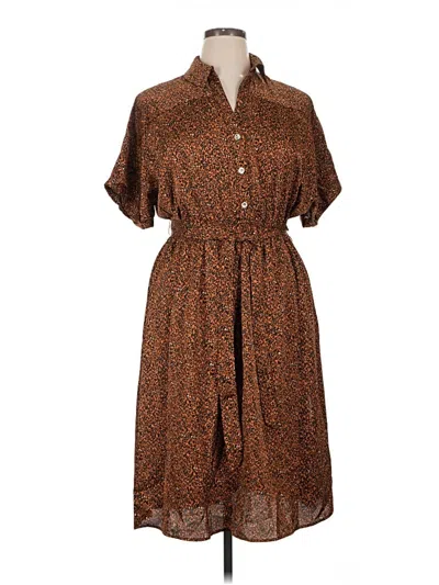 Pre-owned Assorted Brands Casual Dress In Brown