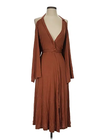 Pre-owned Assorted Brands Casual Dress In Brown
