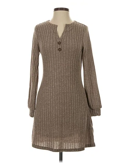 Pre-owned Assorted Brands Casual Dress In Brown