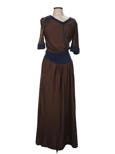Pre-owned Assorted Brands Casual Dress In Brown
