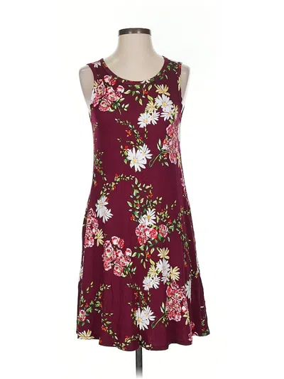 Pre-owned Assorted Brands Casual Dress In Burgundy