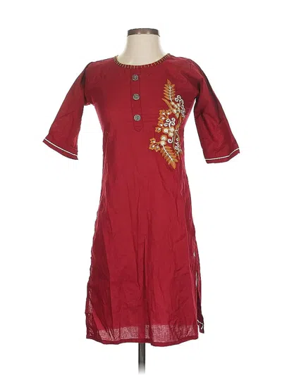 Pre-owned Assorted Brands Casual Dress In Burgundy