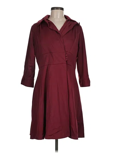 Pre-owned Assorted Brands Casual Dress In Burgundy