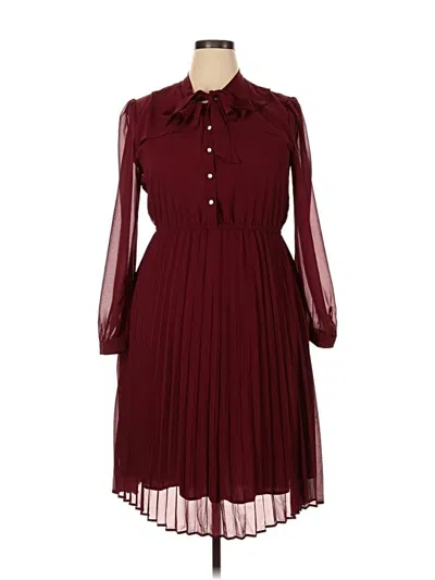 Pre-owned Assorted Brands Casual Dress In Burgundy