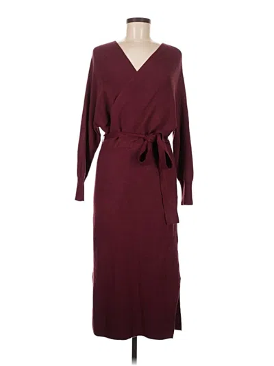 Pre-owned Assorted Brands Casual Dress In Burgundy