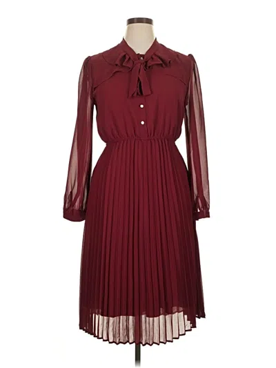 Pre-owned Assorted Brands Casual Dress In Burgundy