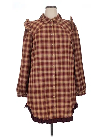 Pre-owned Assorted Brands Casual Dress In Burgundy