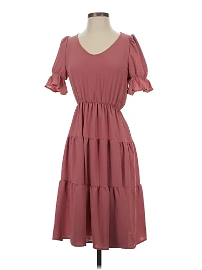 Pre-owned Assorted Brands Casual Dress In Burgundy