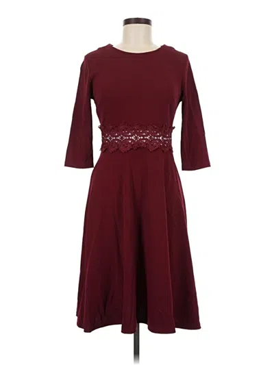 Pre-owned Assorted Brands Casual Dress In Burgundy
