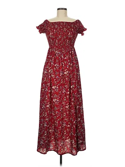 Pre-owned Assorted Brands Casual Dress In Burgundy