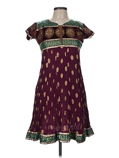 Pre-owned Assorted Brands Casual Dress In Burgundy