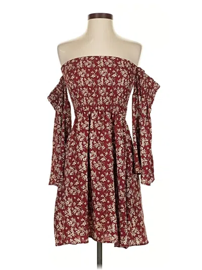 Pre-owned Assorted Brands Casual Dress In Burgundy