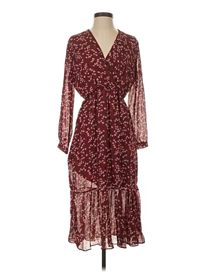 Pre-owned Assorted Brands Casual Dress In Burgundy