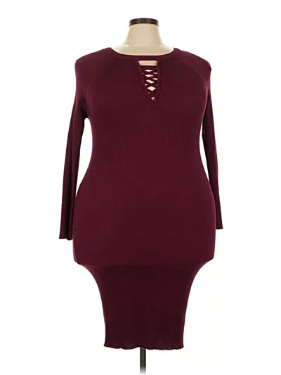 Pre-owned Assorted Brands Casual Dress In Burgundy