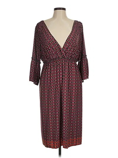 Pre-owned Assorted Brands Casual Dress In Burgundy