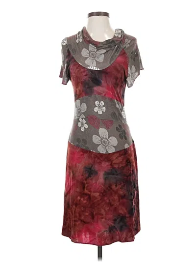 Pre-owned Assorted Brands Casual Dress In Burgundy