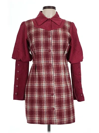 Pre-owned Assorted Brands Casual Dress In Burgundy