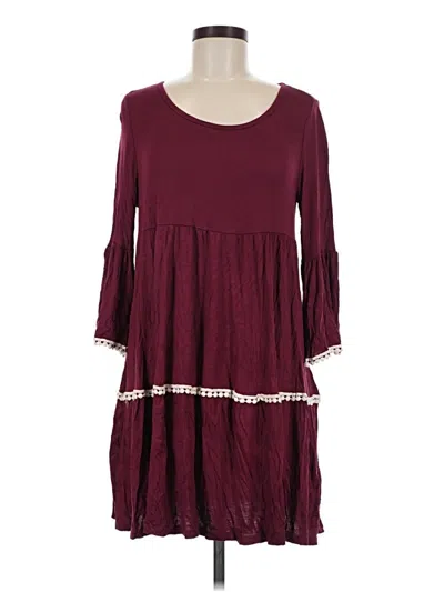 Pre-owned Assorted Brands Casual Dress In Burgundy