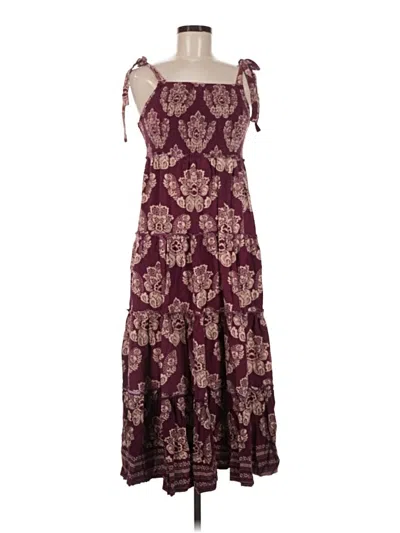 Pre-owned Assorted Brands Casual Dress In Burgundy