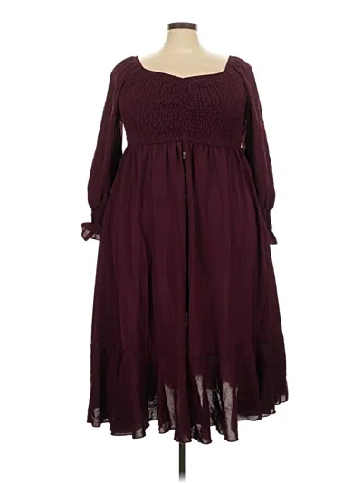 Pre-owned Assorted Brands Casual Dress In Burgundy