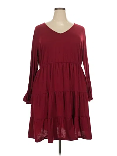 Pre-owned Assorted Brands Casual Dress In Burgundy