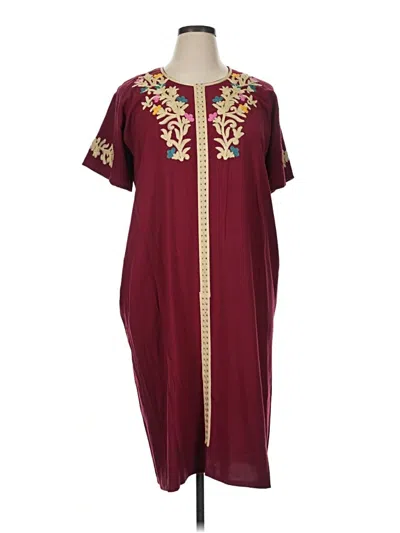 Pre-owned Assorted Brands Casual Dress In Burgundy
