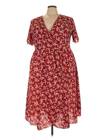 Assorted Brands Casual Dress In Burgundy