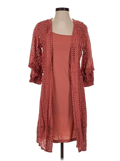 Assorted Brands Casual Dress In Burgundy
