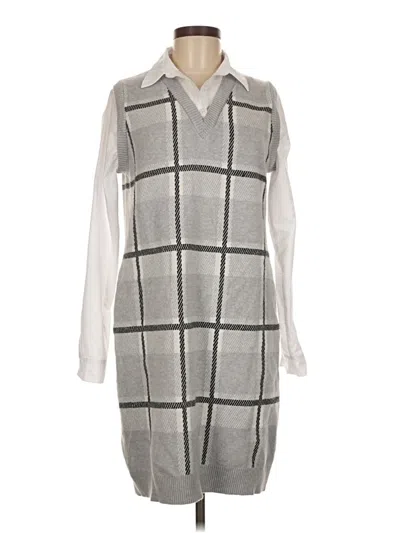 Pre-owned Assorted Brands Casual Dress In Gray