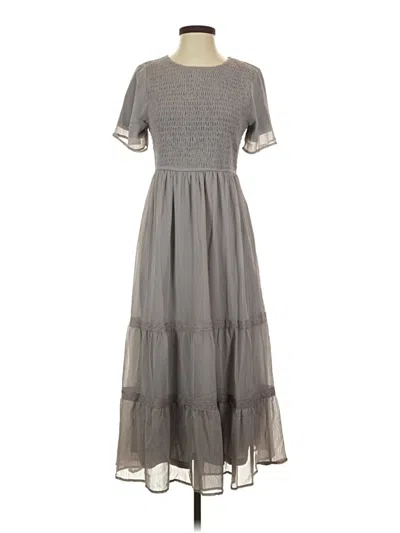 Pre-owned Assorted Brands Casual Dress In Gray