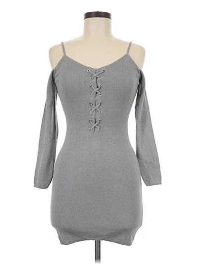 Pre-owned Assorted Brands Casual Dress In Gray