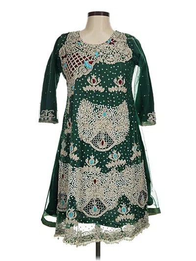 Pre-owned Assorted Brands Casual Dress In Green