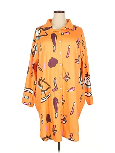 Pre-owned Assorted Brands Casual Dress In Orange