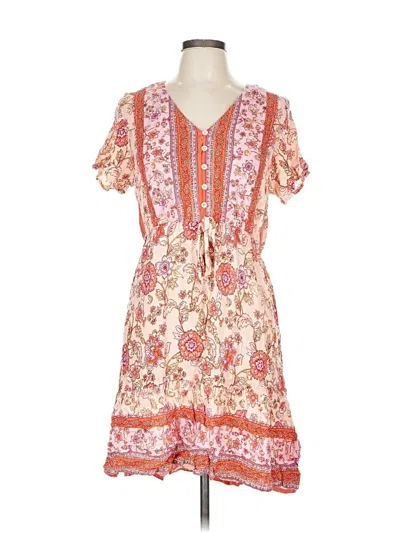 Pre-owned Assorted Brands Casual Dress In Orange