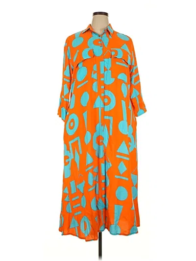 Pre-owned Assorted Brands Casual Dress In Orange