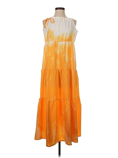Pre-owned Assorted Brands Casual Dress In Orange