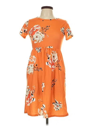 Pre-owned Assorted Brands Casual Dress In Orange