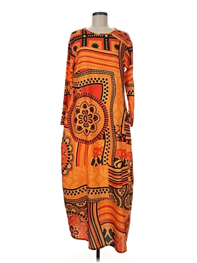 Pre-owned Assorted Brands Casual Dress In Orange