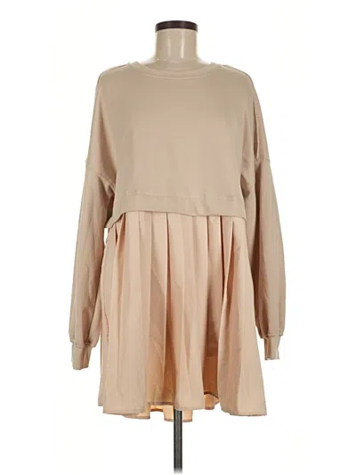 Pre-owned Assorted Brands Casual Dress In Tan