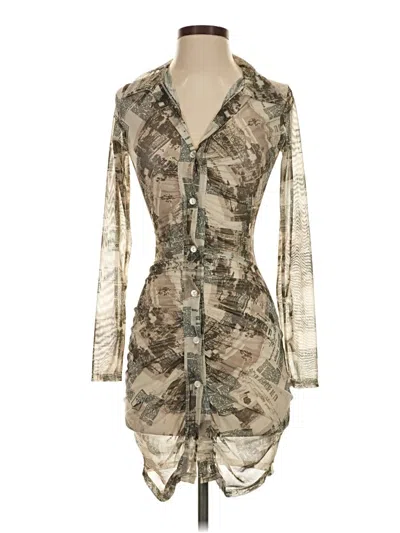 Pre-owned Assorted Brands Casual Dress In Tan