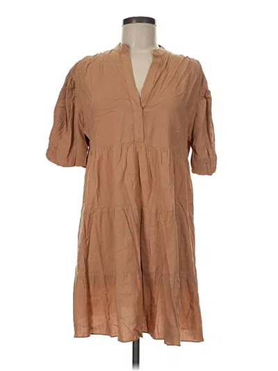 Pre-owned Assorted Brands Casual Dress In Tan