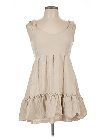 Pre-owned Assorted Brands Casual Dress In Tan