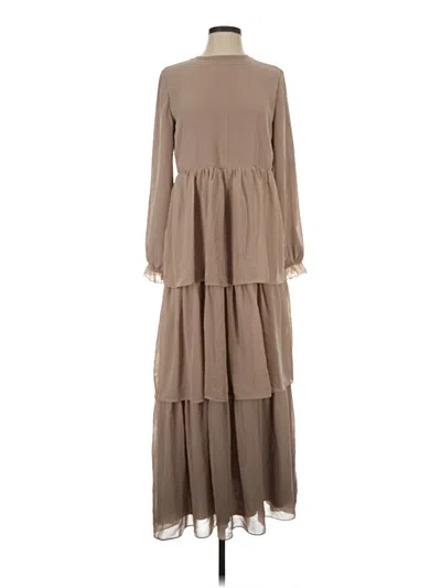 Pre-owned Assorted Brands Casual Dress In Tan
