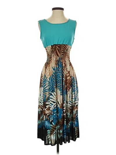 Pre-owned Assorted Brands Casual Dress In Teal