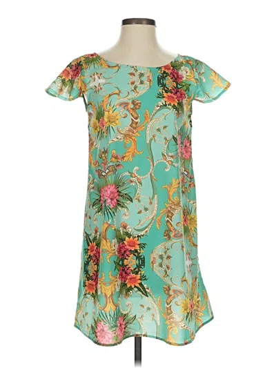 Pre-owned Assorted Brands Casual Dress In Teal