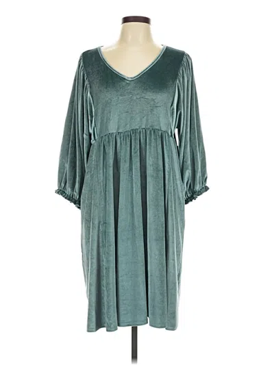 Pre-owned Assorted Brands Casual Dress In Teal
