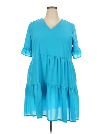 Pre-owned Assorted Brands Casual Dress In Teal