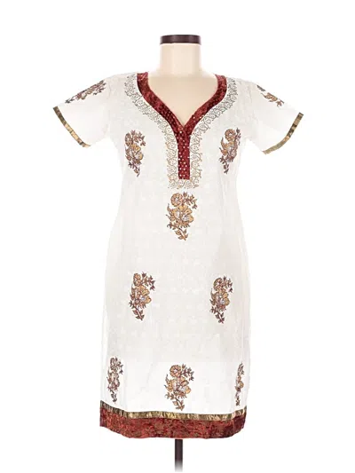 Pre-owned Assorted Brands Casual Dress In White
