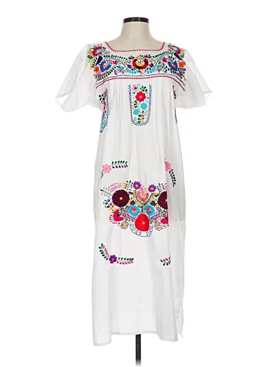 Pre-owned Assorted Brands Casual Dress In White