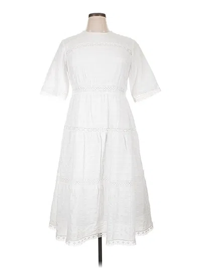Pre-owned Assorted Brands Casual Dress In White